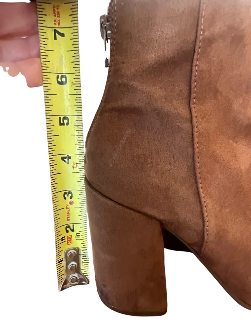 Steve Madden Suede Pointed Toe Block Heel Booties (5.5)
